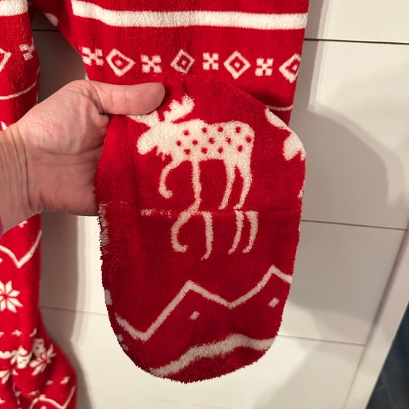LAZY ONE XS Ugly Christmas Nordic footed hood oversized Reindeer unisex onesie - Picture 5 of 12